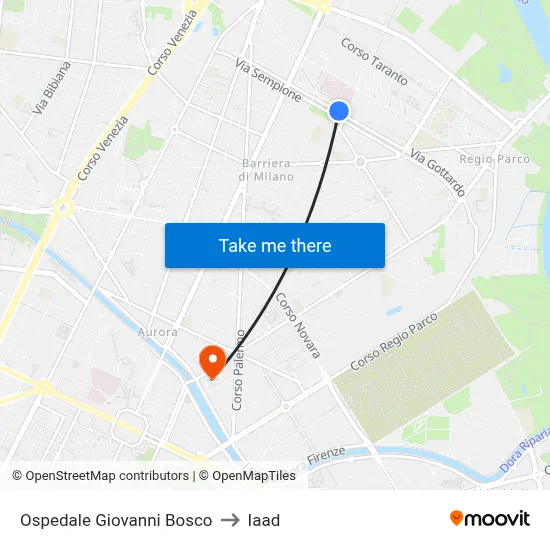 Giovanni Bosco Hospital to Iaad map