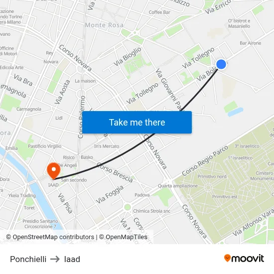 Ponchielli to Iaad map