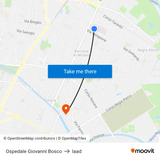 Giovanni Bosco Hospital to Iaad map