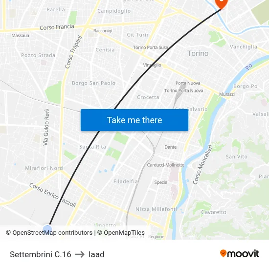 Settembrini 16 to Iaad map