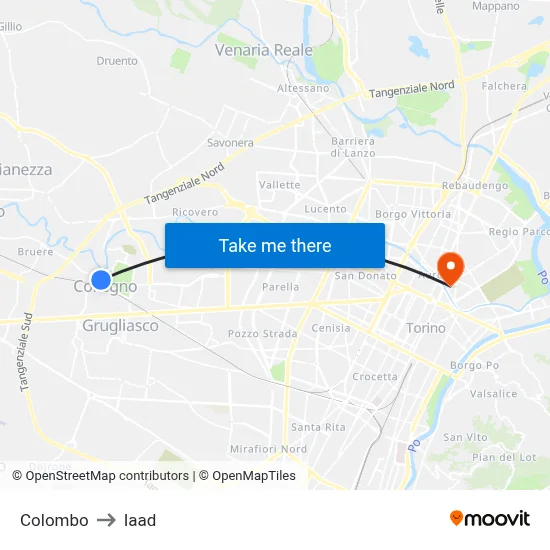 Colombo to Iaad map