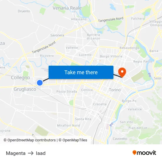 Magenta to Iaad map
