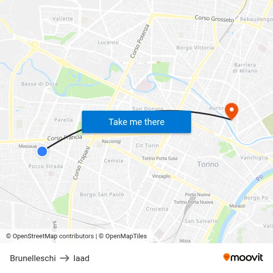 Brunelleschi to Iaad map