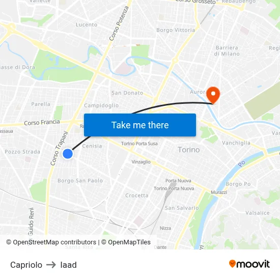 Capriolo to Iaad map