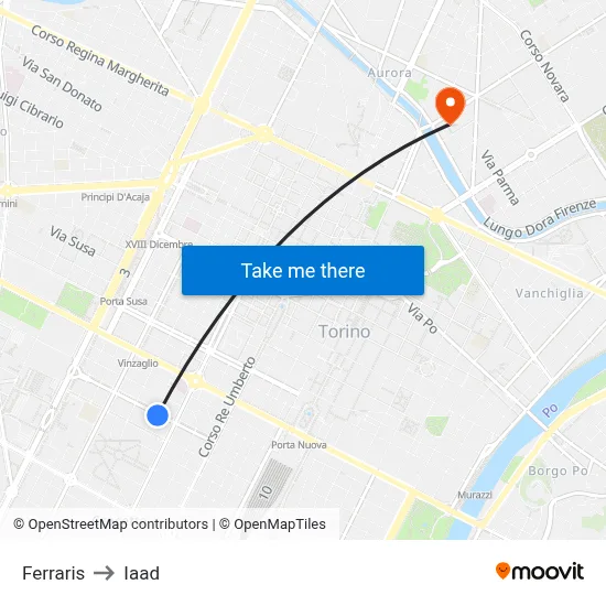 Ferraris to Iaad map