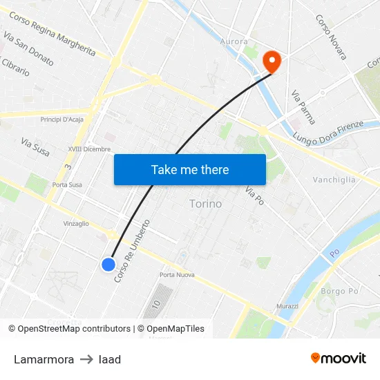 Lamarmora to Iaad map