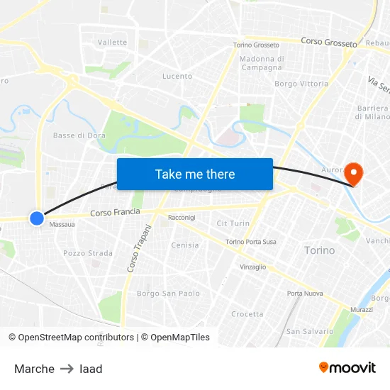 Marche to Iaad map