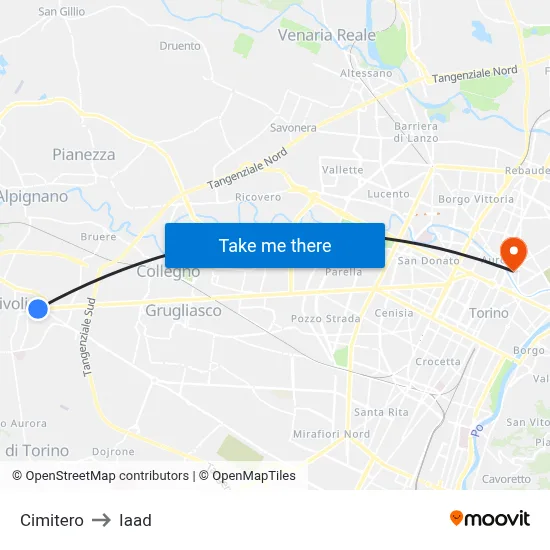 Cemetery to Iaad map