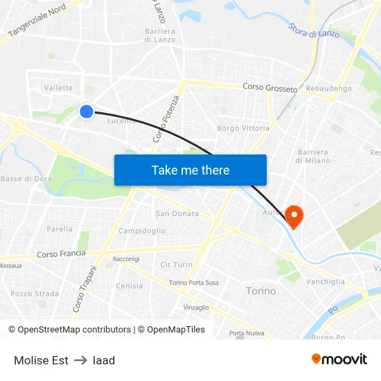 East Molise to Iaad map