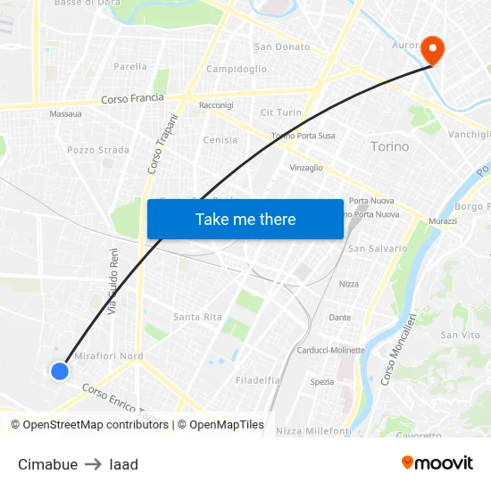 Cimabue to Iaad map