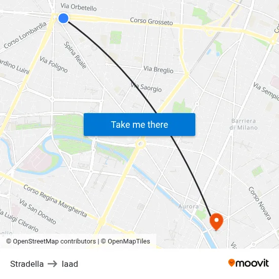 Stradella to Iaad map