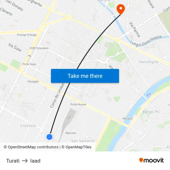 Turati to Iaad map