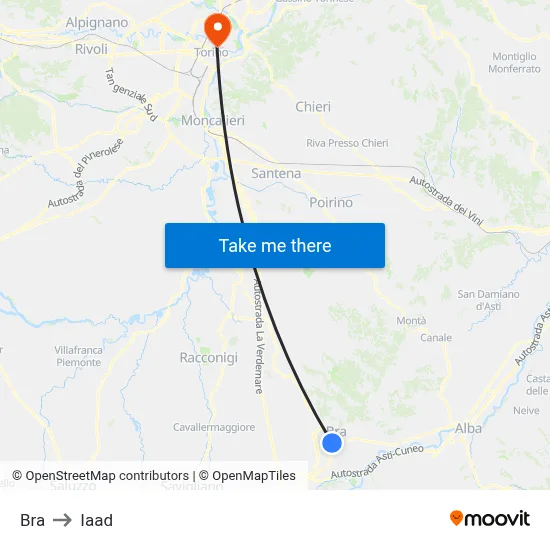 Bra to Iaad map
