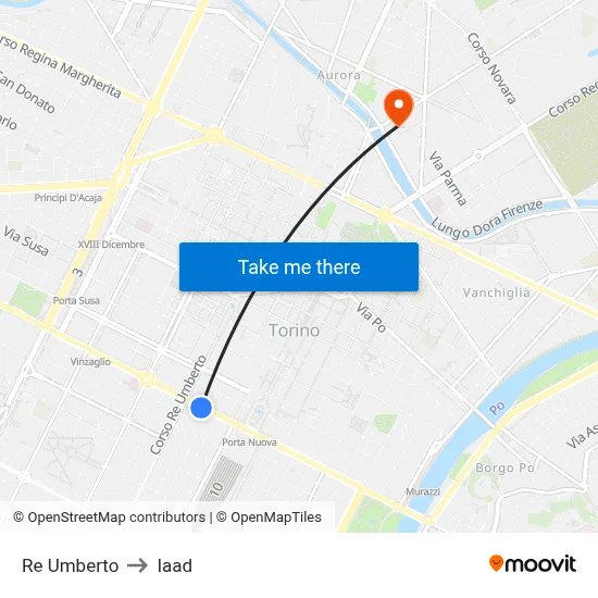 Re Umberto to Iaad map