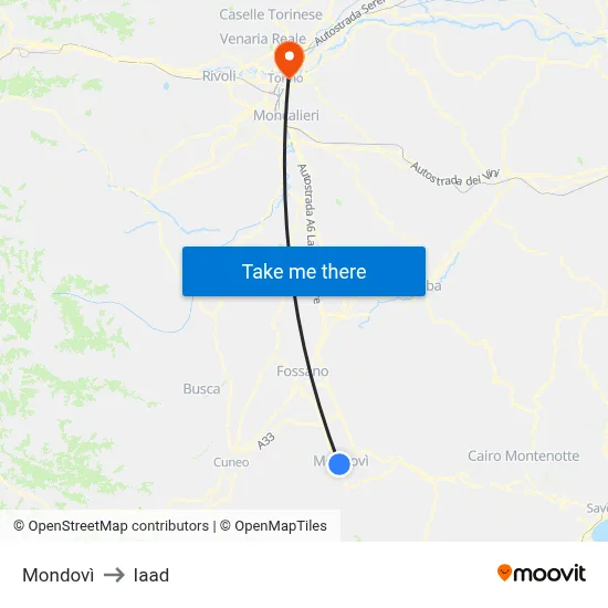 Mondovi to Iaad map