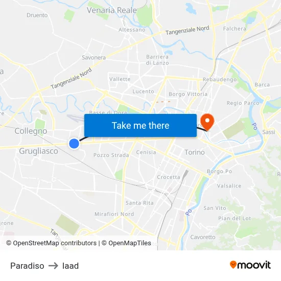 Paradiso to Iaad map