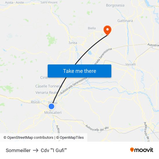 Sommeiller to Cdv ""I Gufi"" map