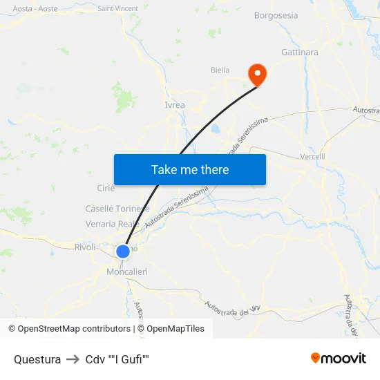 Police Headquarters to Cdv "The Owls" map