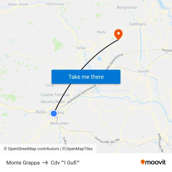 Mount Grappa to Cdv "The Owls" map
