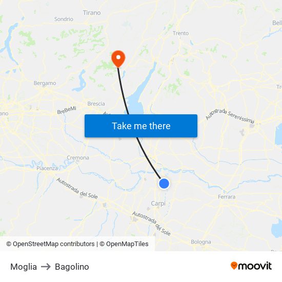 Moglia to Bagolino map