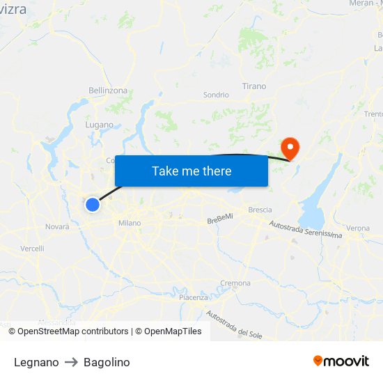 Legnano to Bagolino map