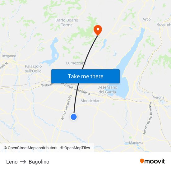 Leno to Bagolino map