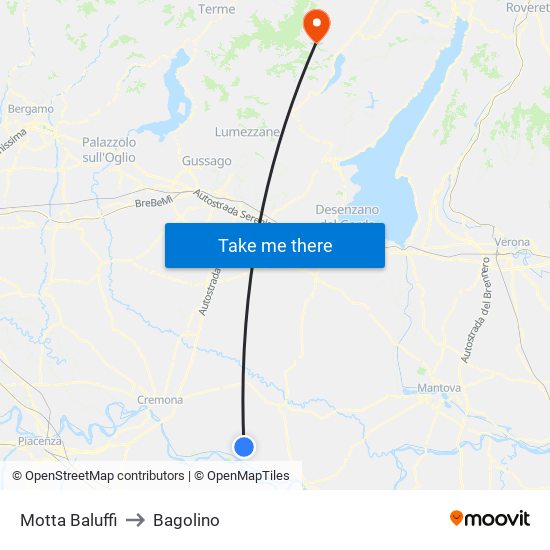 Motta Baluffi to Bagolino map
