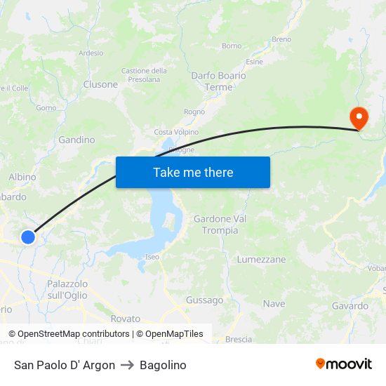 San Paolo D' Argon to Bagolino map