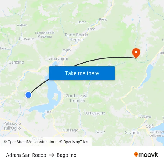 Adrara San Rocco to Bagolino map