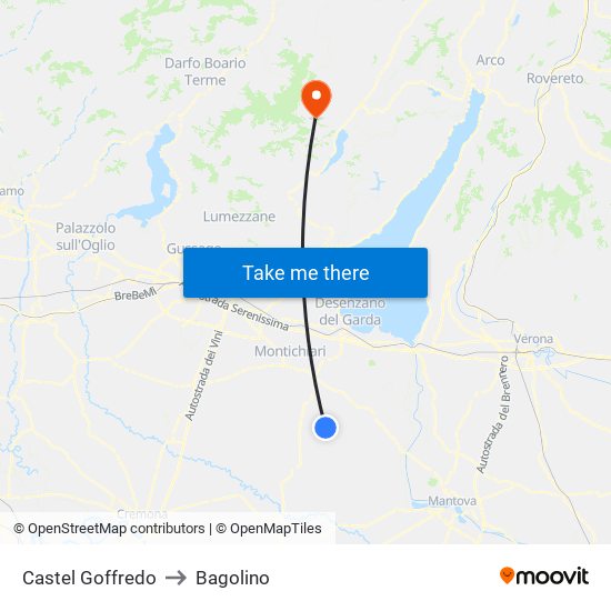 Castel Goffredo to Bagolino map