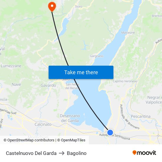 Castelnuovo Del Garda to Bagolino map