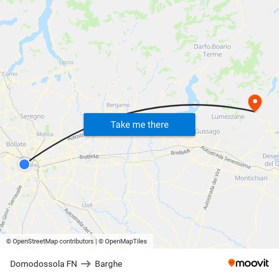 Domodossola FN to Barghe map