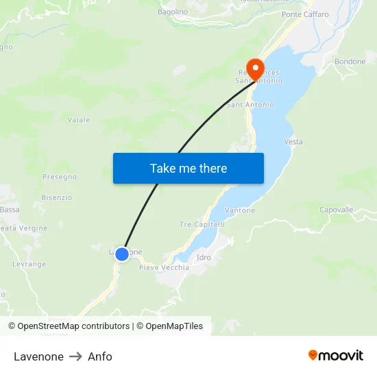 Lavenone to Anfo map