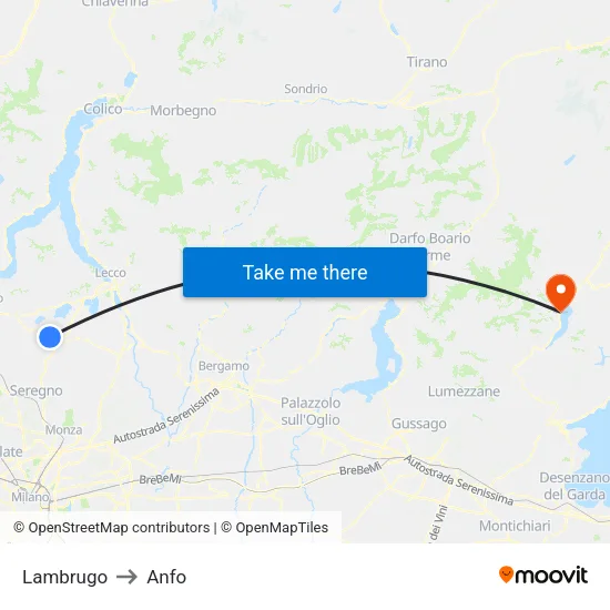 Lambrugo to Anfo map