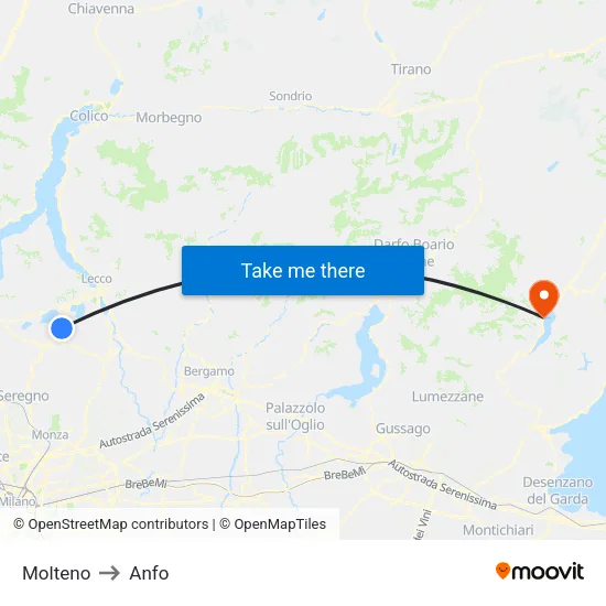Molteno to Anfo map