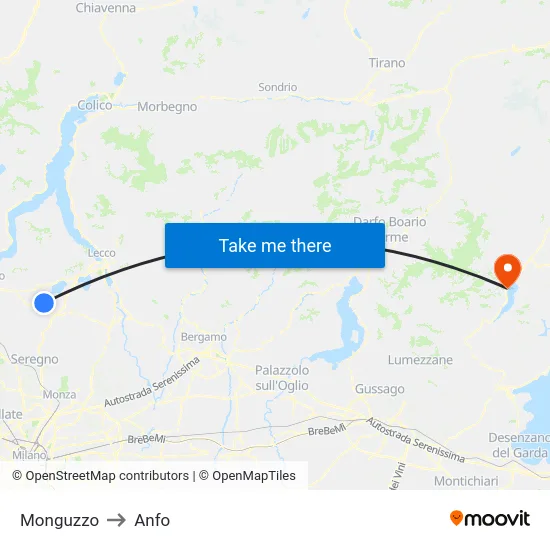 Monguzzo to Anfo map