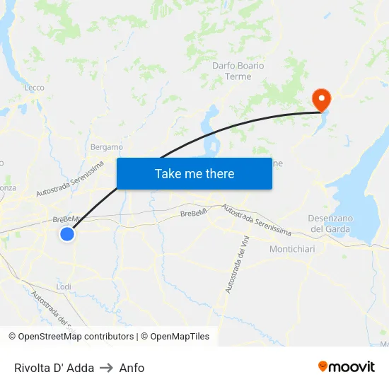 Rivolta D' Adda to Anfo map