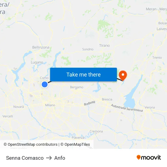 Senna Comasco to Anfo map