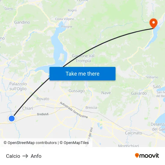 Calcio to Anfo map