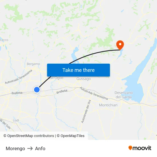 Morengo to Anfo map