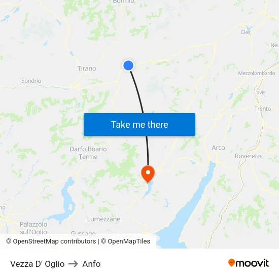 Vezza D' Oglio to Anfo map