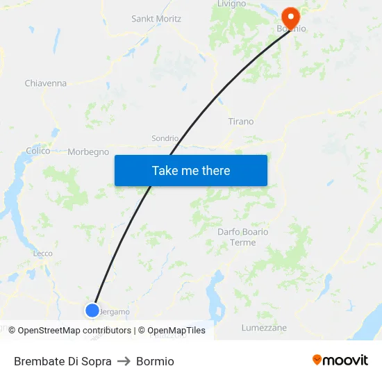 Brembate Di Sopra to Bormio map