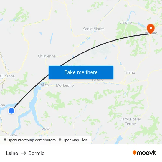 Laino to Bormio map