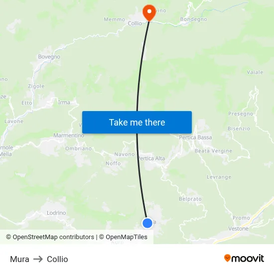 Mura to Collio map