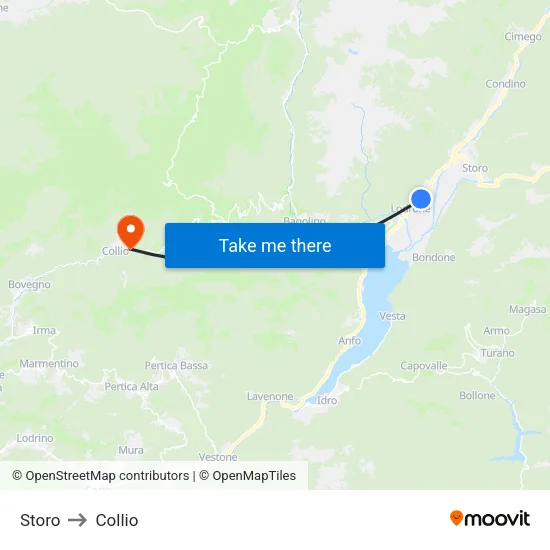 Storo to Collio map