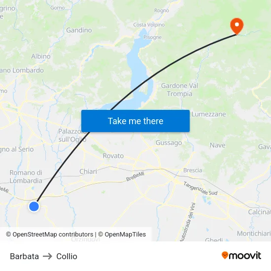 Barbata to Collio map