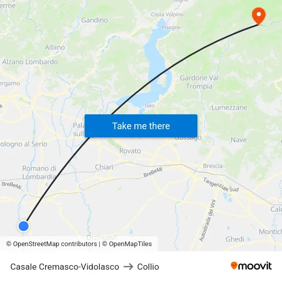 Casale Cremasco-Vidolasco to Collio map