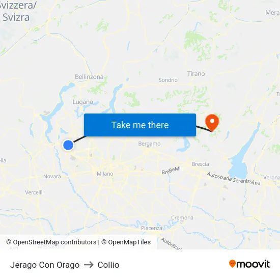 Jerago con Orago to Collio map