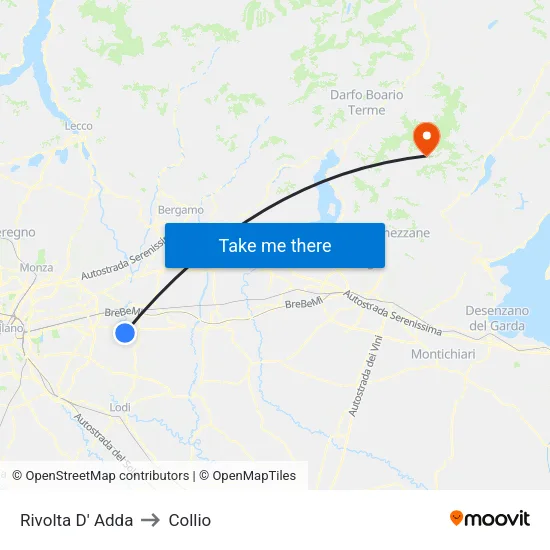 Rivolta D' Adda to Collio map