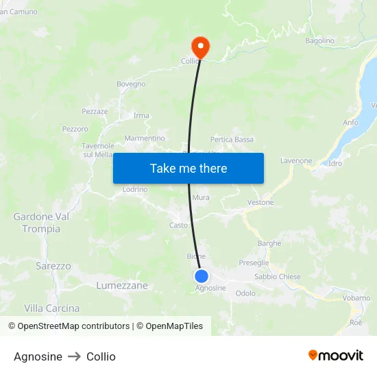 Agnosine to Collio map